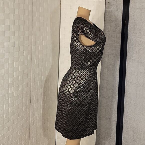 DANIEL CREMIEUX SLEEVELESS METALLIC EMBROIDERY EMBELLISHMENTS COCKTAIL DRESS - Picture 6 of 13